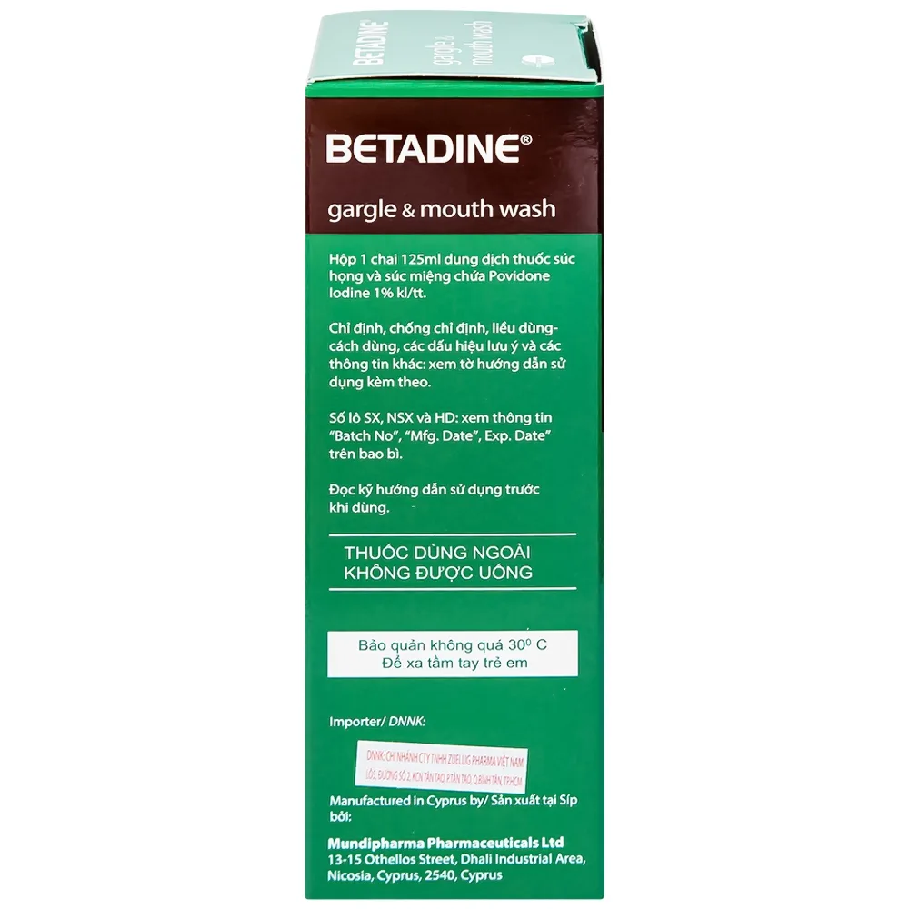 Hình ảnh Thuốc súc họng, súc miệng Betadine Gargle and Mouthwash điều trị viêm và nhiễm khuẩn miệng, họng (125ml)