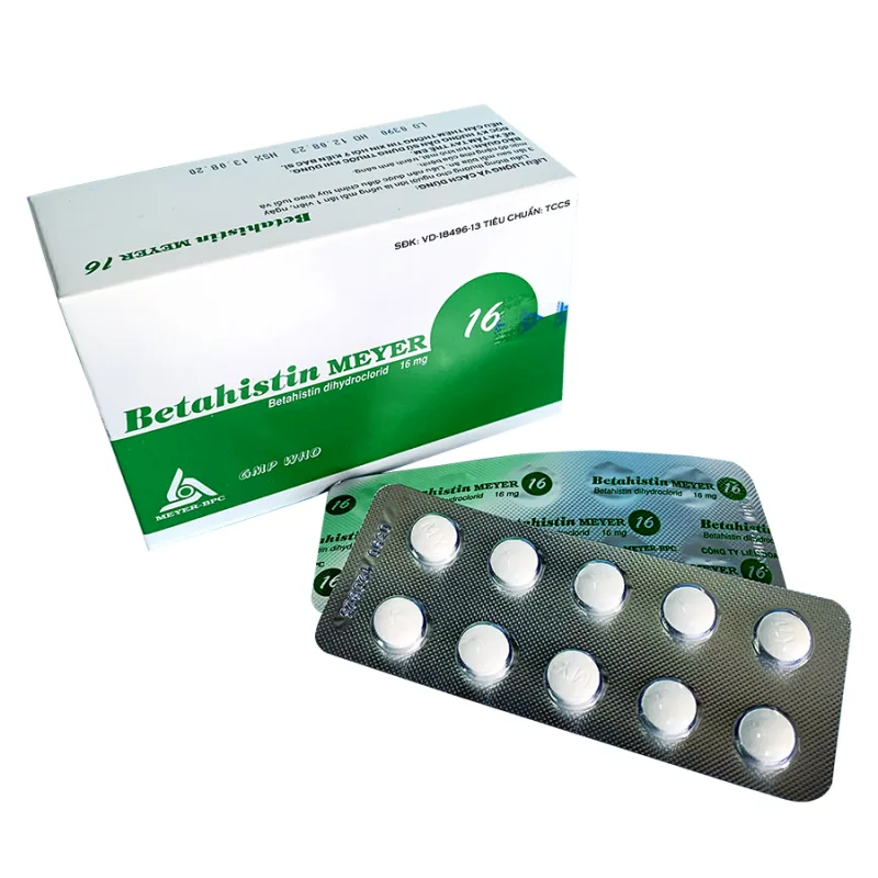 Hình ảnh Thuốc Betahistin Meyer 16 điều trị chóng mặt do tiền đình (10 vỉ x 10 viên)