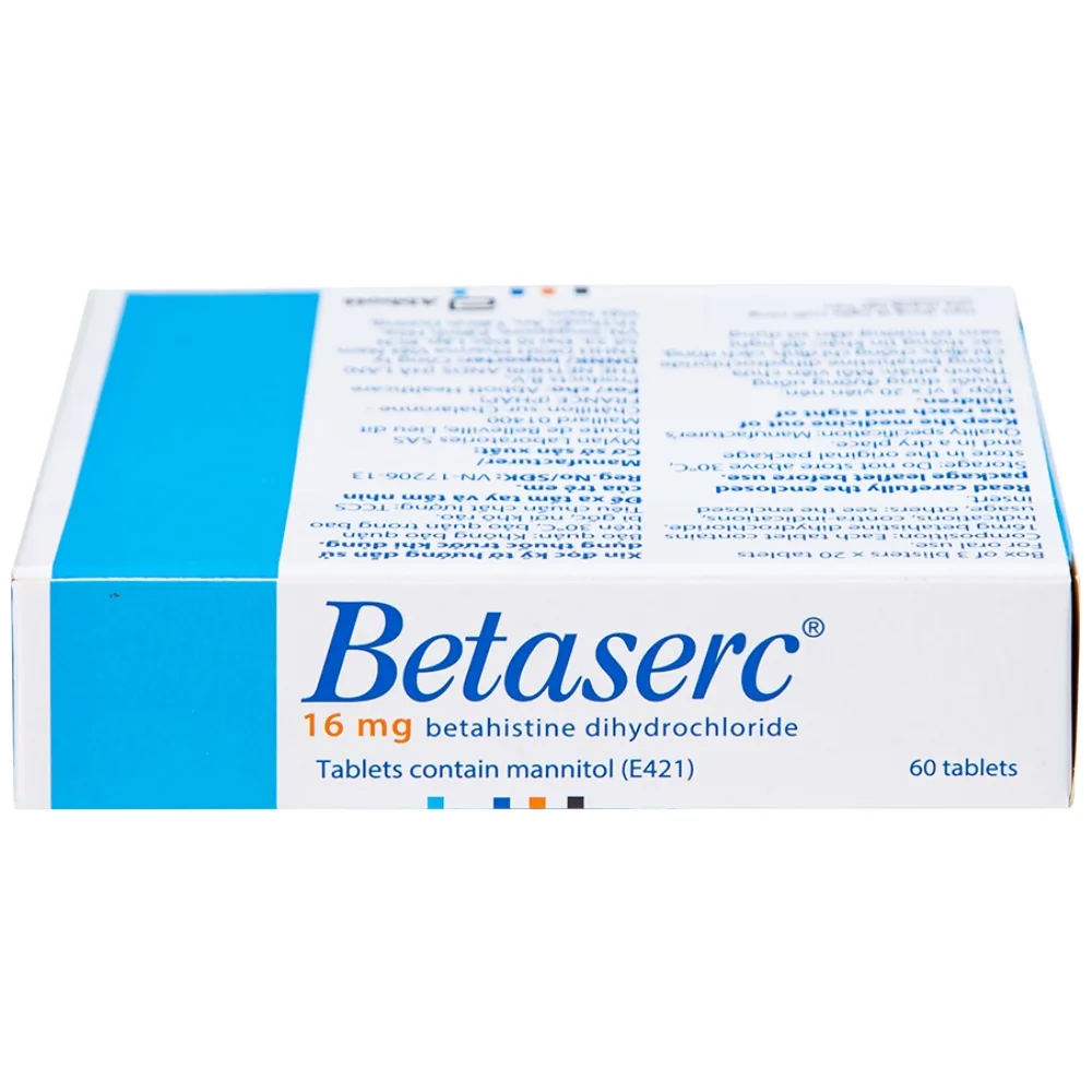 Hình ảnh Thuốc Betaserc 16mg Abbott điều trị rối loạn tiền đình (3 vỉ x 20 viên)