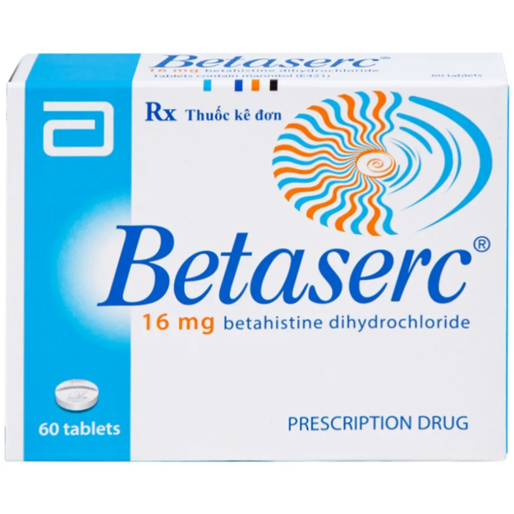 Hình ảnh Thuốc Betaserc 16mg Abbott điều trị rối loạn tiền đình (3 vỉ x 20 viên)