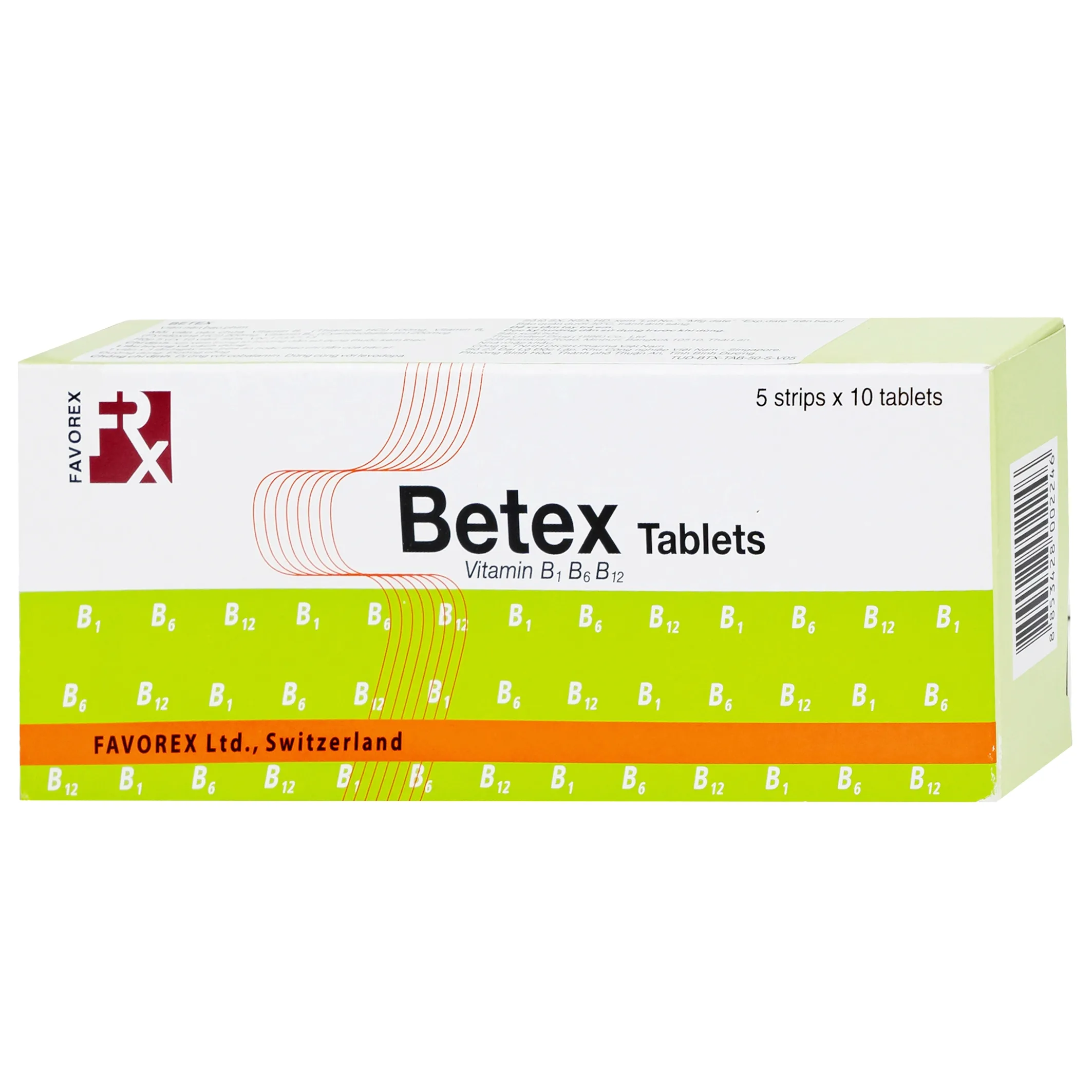 Hình ảnh Thuốc Betex Favorex bổ sung vitamin B1, B6, B12 (5 vỉ x 10 viên)
