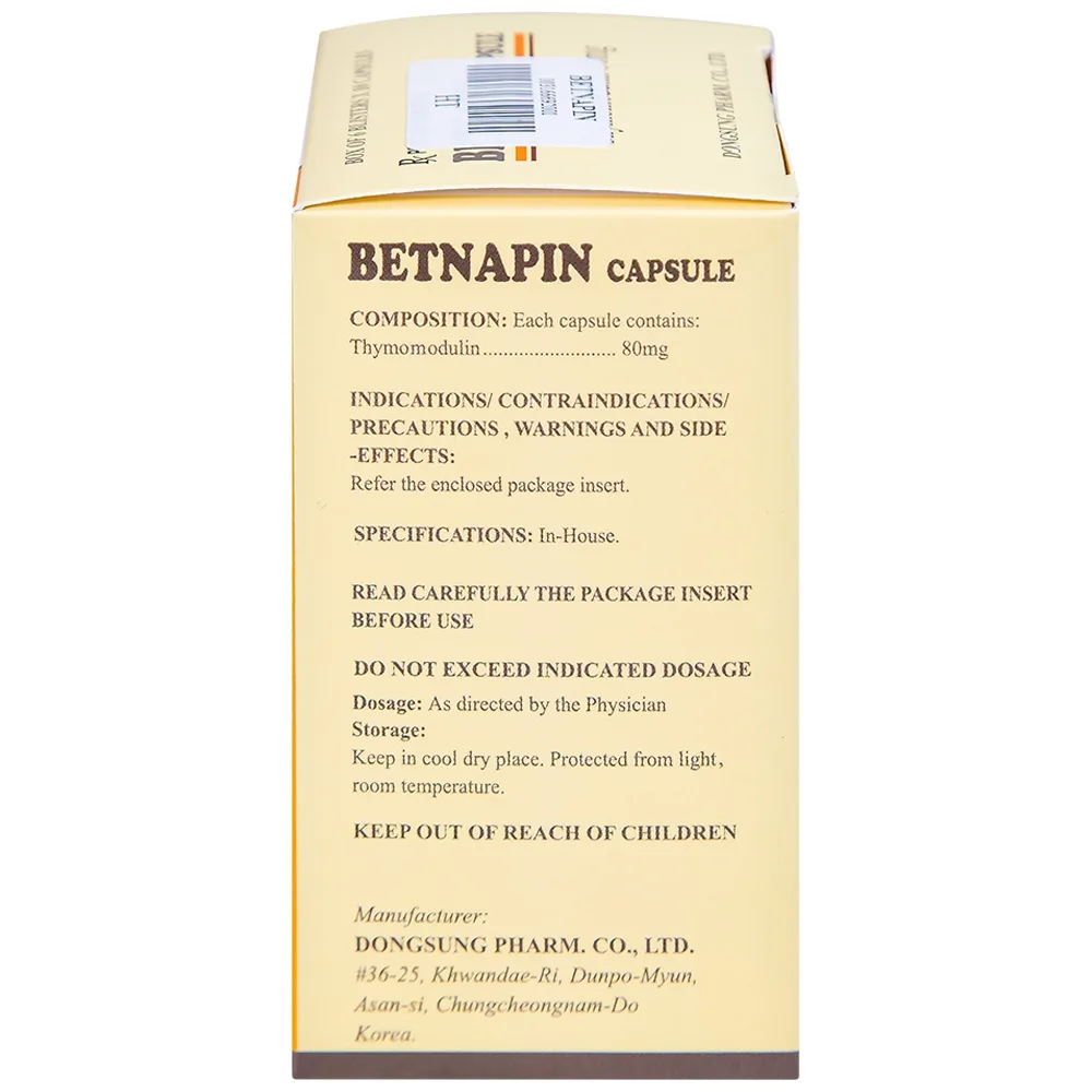 Hình ảnh Thuốc Betnapin 80mg DongSung điều trị dị ứng, mày đay mạn tính (6 vỉ x 10 viên)