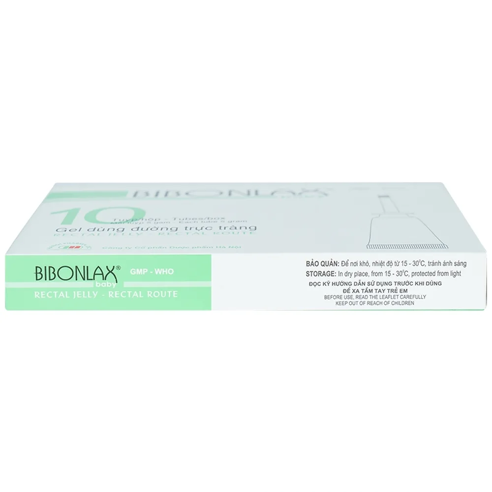 Hình ảnh Gel dùng đường trực tràng Bibonlax Baby Hanoi Pharma điều trị táo bón (10 ống x 5g)