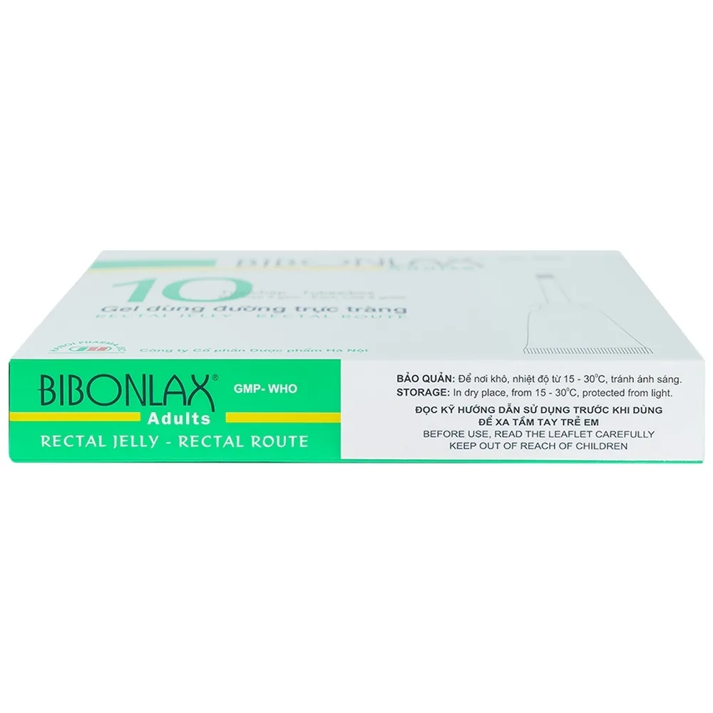 Hình ảnh Gel dùng đường trực tràng Bibonlax Adults Hanoi Pharma điều trị táo bón (10 ống x 8g)
