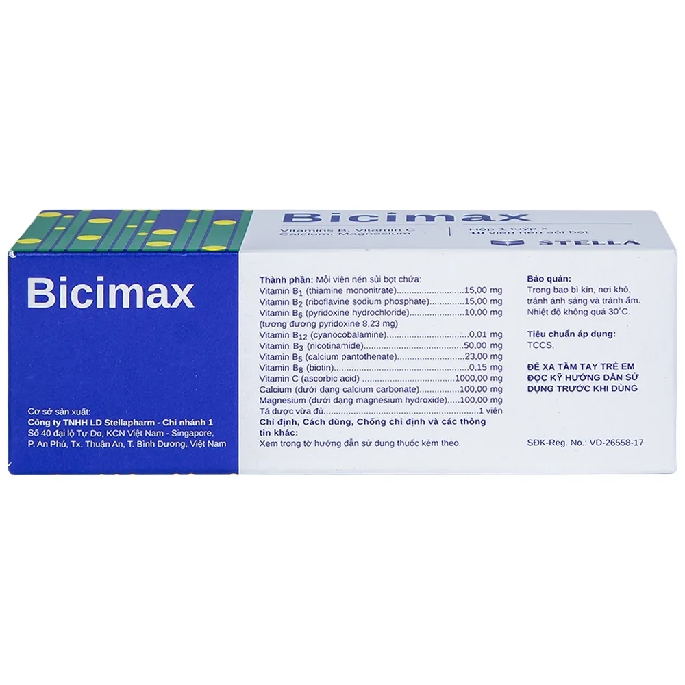 Hình ảnh Viên sủi Bicimax Stella bổ sung vitamin, khoáng chất (10 viên)
