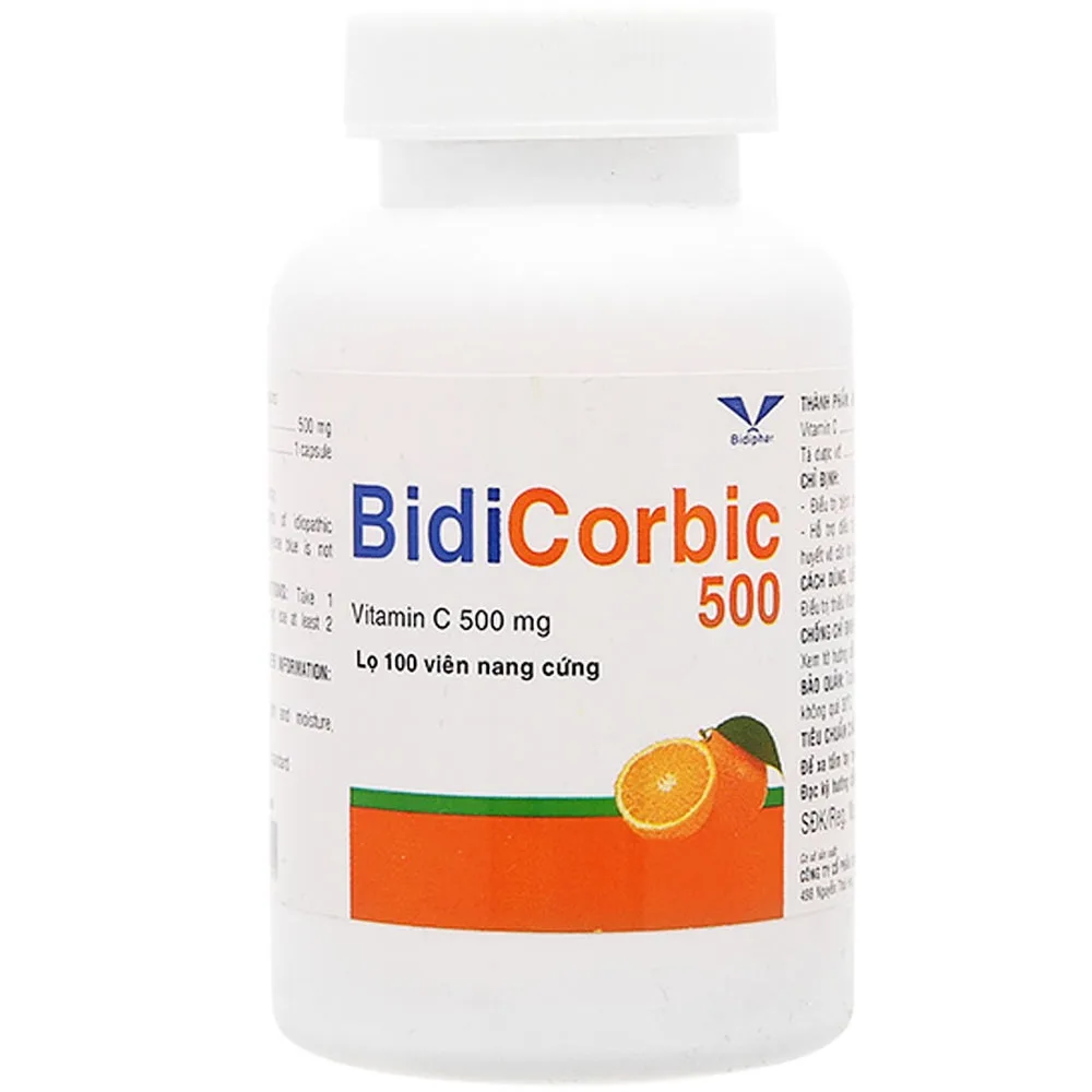 Hình ảnh Thuốc BidiCorbic 500 Bidiphar bổ sung Vitamin C (100 viên)