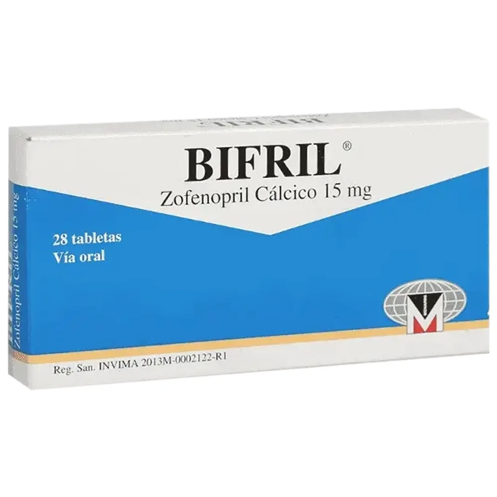 Hình ảnh Thuốc Bifril 15mg Menarini điều trị tăng huyết áp, nhồi máu cơ tim cấp (2 vỉ x 14 viên)