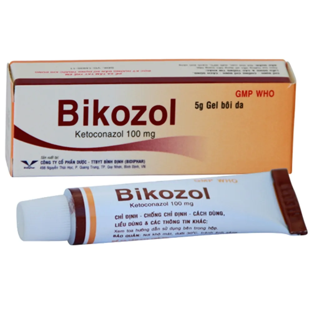 Hình ảnh Thuốc bôi Bikozol 100mg Bidiphar điều trị nấm da (5g)
