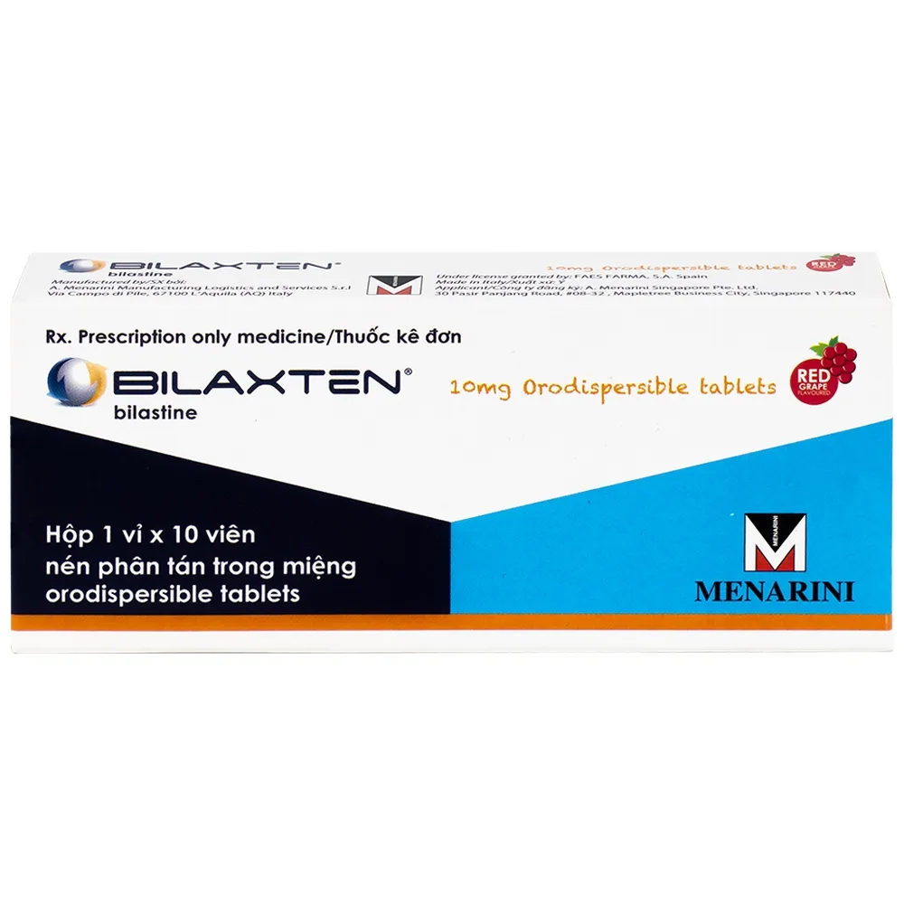 Hình ảnh Thuốc Bilaxten 10mg Menarini điều trị viêm mũi dị ứng, mày đay (1 vỉ x 10 viên)