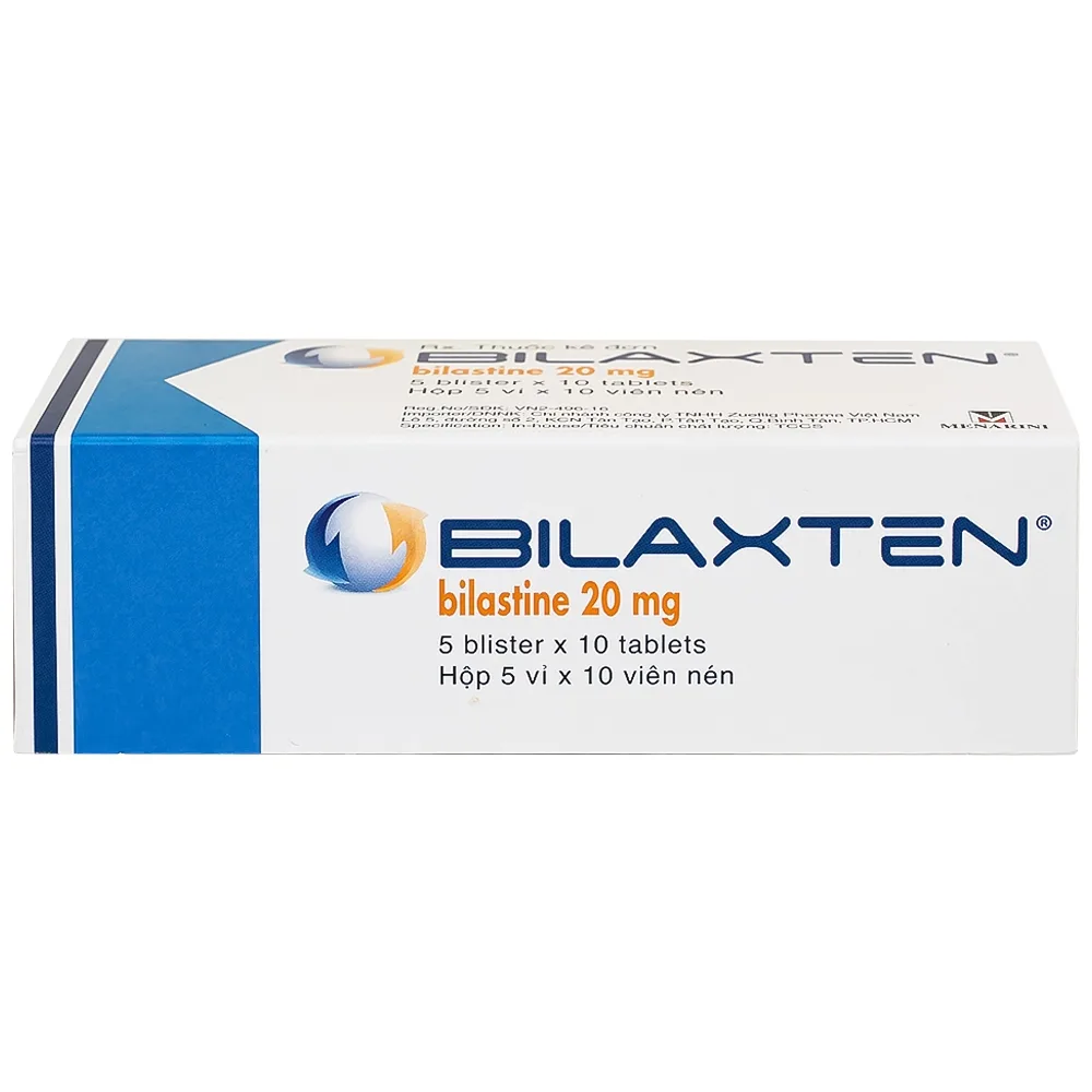 Hình ảnh Thuốc Bilaxten 20mg Menarini điều trị viêm mũi dị ứng quanh năm hoặc theo mùa và mày đay (5 vỉ x 10 viên)