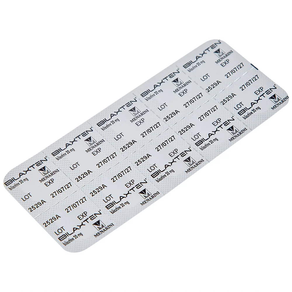 Hình ảnh Thuốc Bilaxten 20mg Menarini điều trị viêm mũi dị ứng, mày đay (1 vỉ x 10 viên)