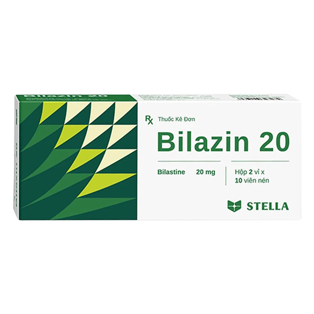 Hình ảnh Thuốc Bilazin 20 Stella điều trị triệu chứng viêm mũi dị ứng, mày đay (2 vỉ x 10 viên)