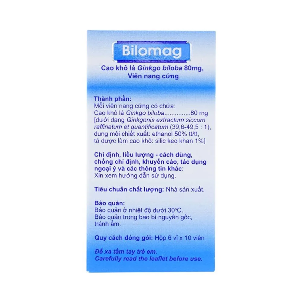 Hình ảnh Thuốc Bilomag 80mg Natur Produkt Pharma điều trị suy tuần hoàn não, giảm chú ý tập trung (6 vỉ x 10 viên)