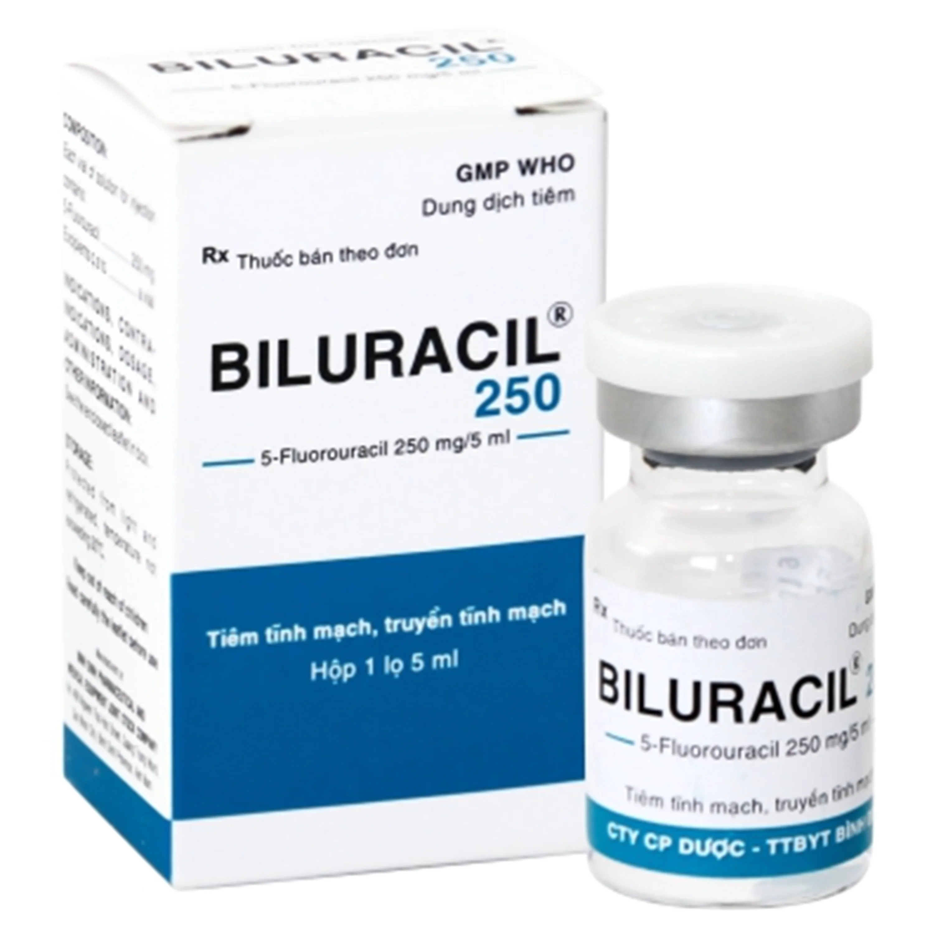 Hình ảnh Dung dịch tiêm Biluracil 250mg Chỉ định điều trị carcinom vú, dạ dày Hộp 5ml