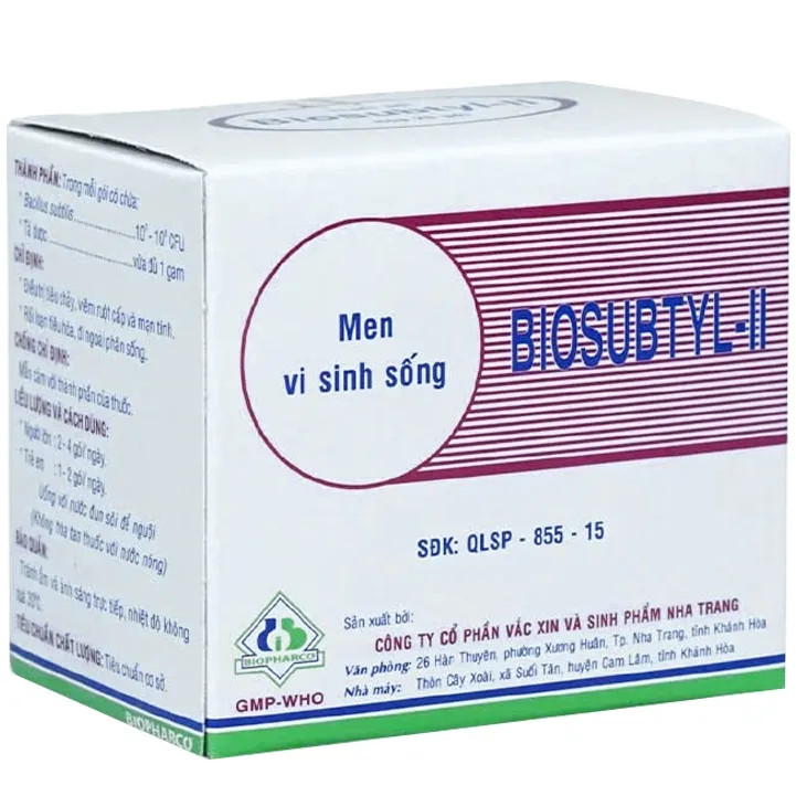 Hình ảnh Men vi sinh sống Biosubtyl-II Biopharco điều trị tiêu chảy, viêm ruột cấp và mạn tính (50 gói)