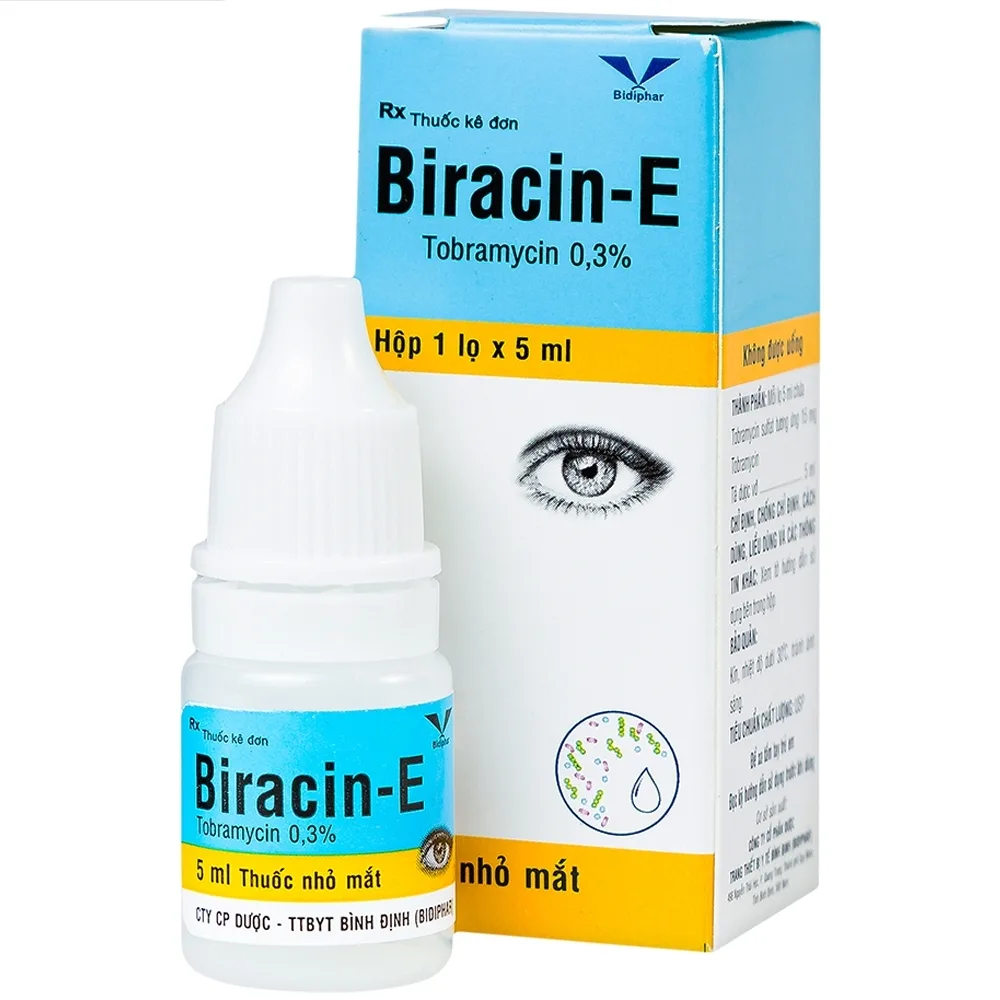 Hình ảnh Thuốc nhỏ mắt Biracin-E Bidiphar điều trị các nhiễm khuẩn mắt do các chủng nhạy cảm (5ml)