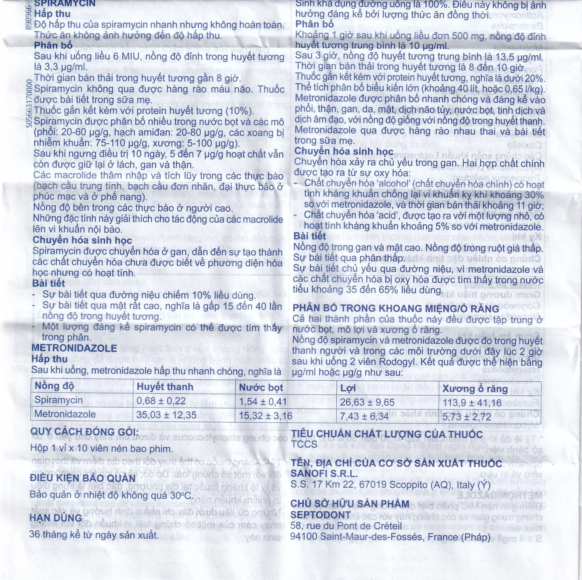 Hình ảnh Thuốc Birodogyl 250mg Sanofi điều trị nhiễm trùng đường miệng cấp tính và mạn tính (1 vỉ x 10 viên)