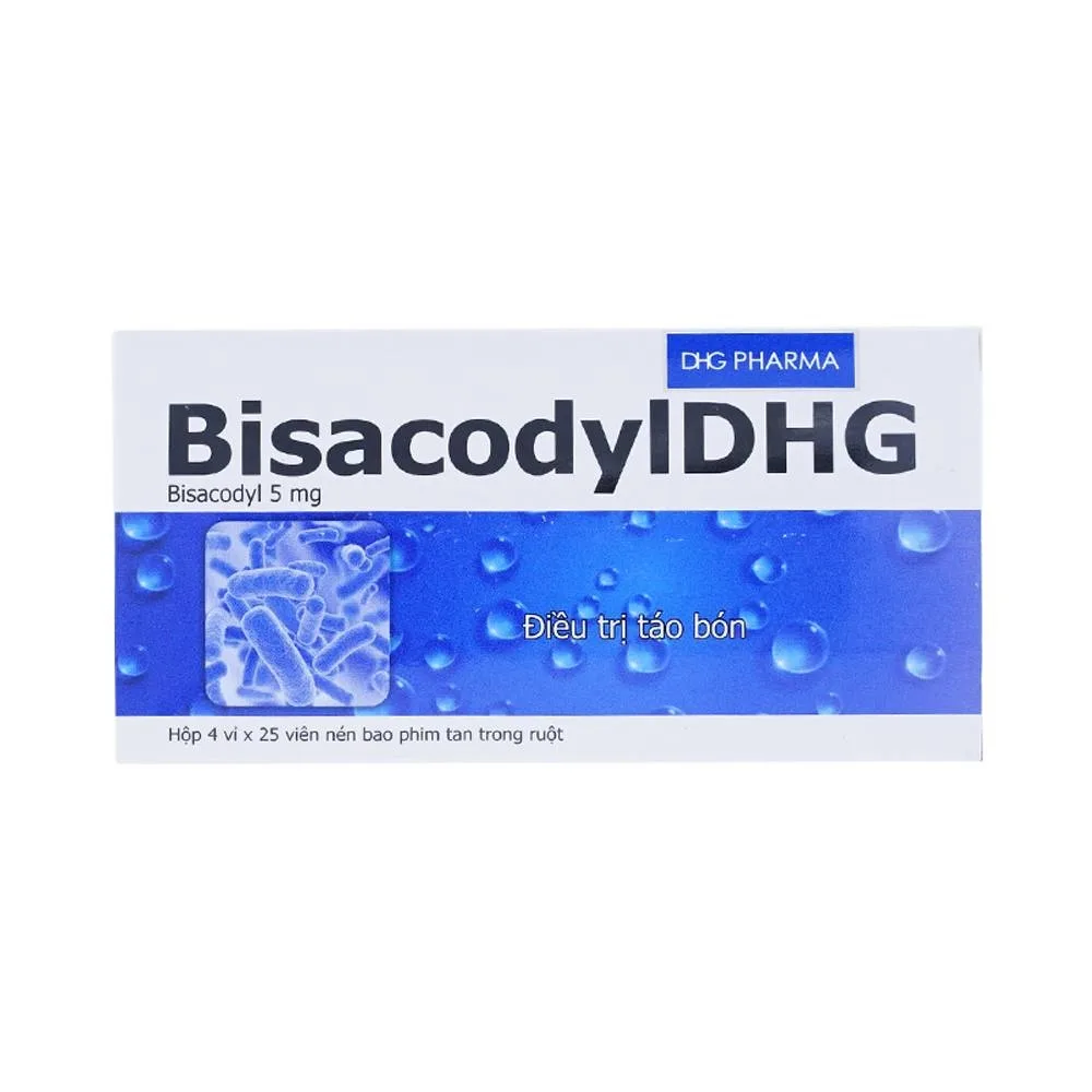 Hình ảnh Thuốc BisacodylDHG điều trị táo bón, thải sạch ruột (4 vỉ x 25 viên)