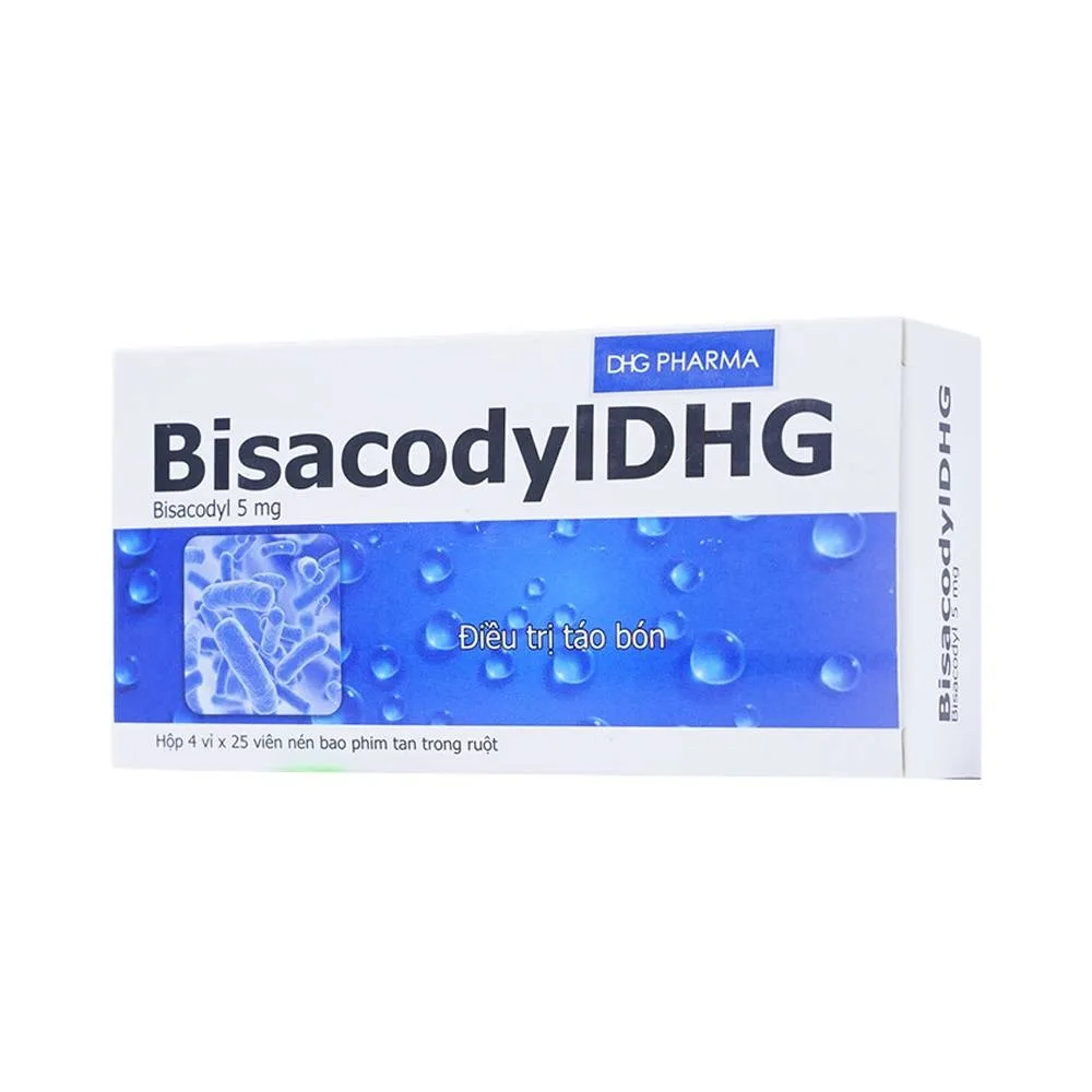 Hình ảnh Thuốc BisacodylDHG điều trị táo bón, thải sạch ruột (4 vỉ x 25 viên)