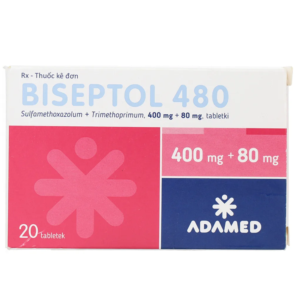 Hình ảnh Thuốc Biseptol 480 Adamed điều trị nhiễm trùng do vi sinh vật nhạy cảm với thuốc (1 vỉ x 20 viên)