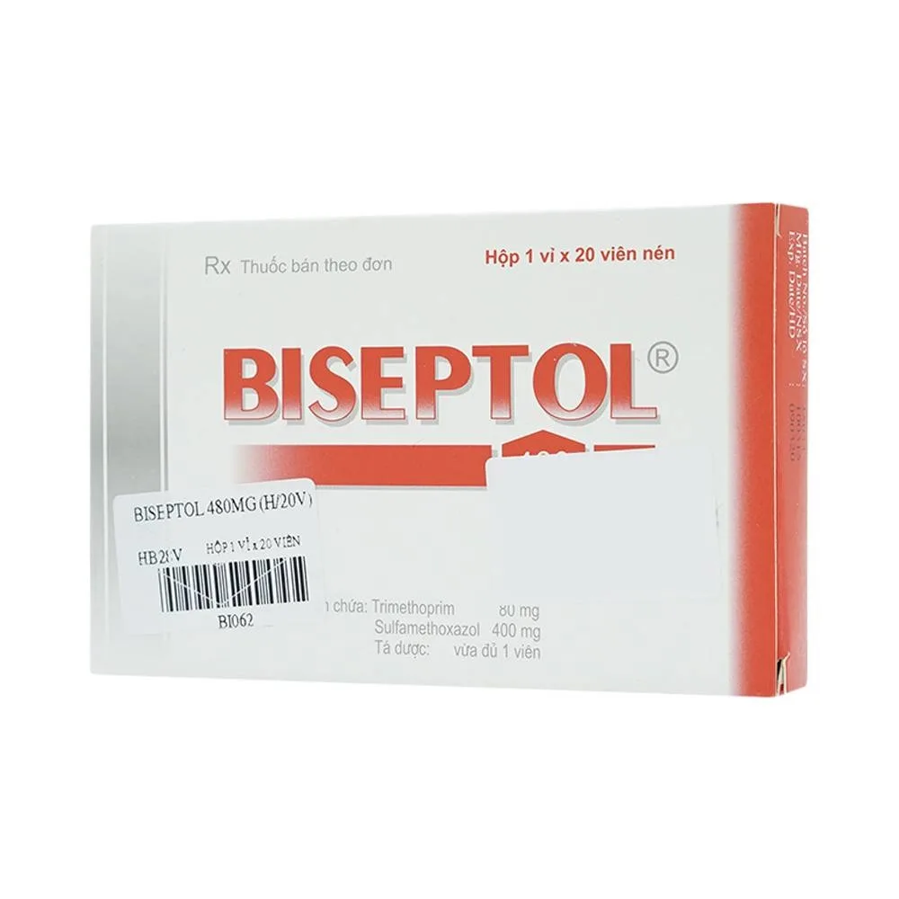 Hình ảnh Thuốc Biseptol Pharbaco điều trị nhiễm khuẩn do các vi khuẩn nhạy cảm (1 vỉ x 20 viên)