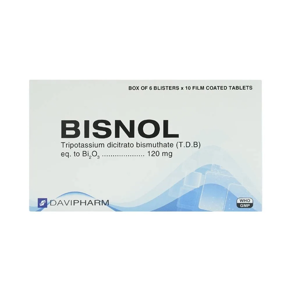 Hình ảnh Thuốc Bisnol Davipharm điều trị loét ở dạ dày, tá tràng (6 vỉ x 10 viên)