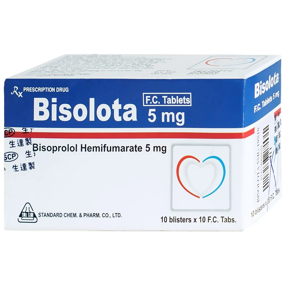 Hình ảnh Thuốc Bisolota 5mg điều trị cao huyết áp (10 vỉ x 10 viên)