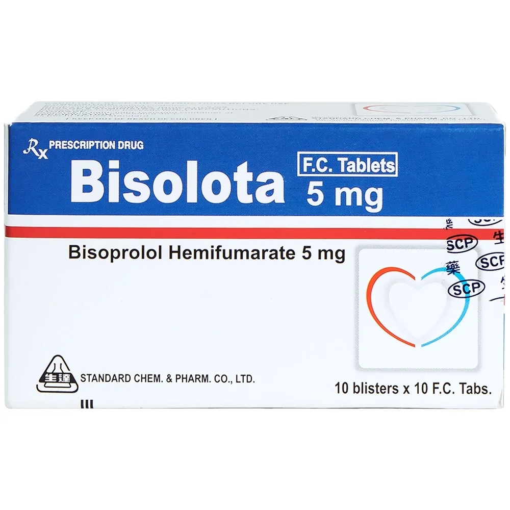 Hình ảnh Thuốc Bisolota 5mg điều trị cao huyết áp (10 vỉ x 10 viên)
