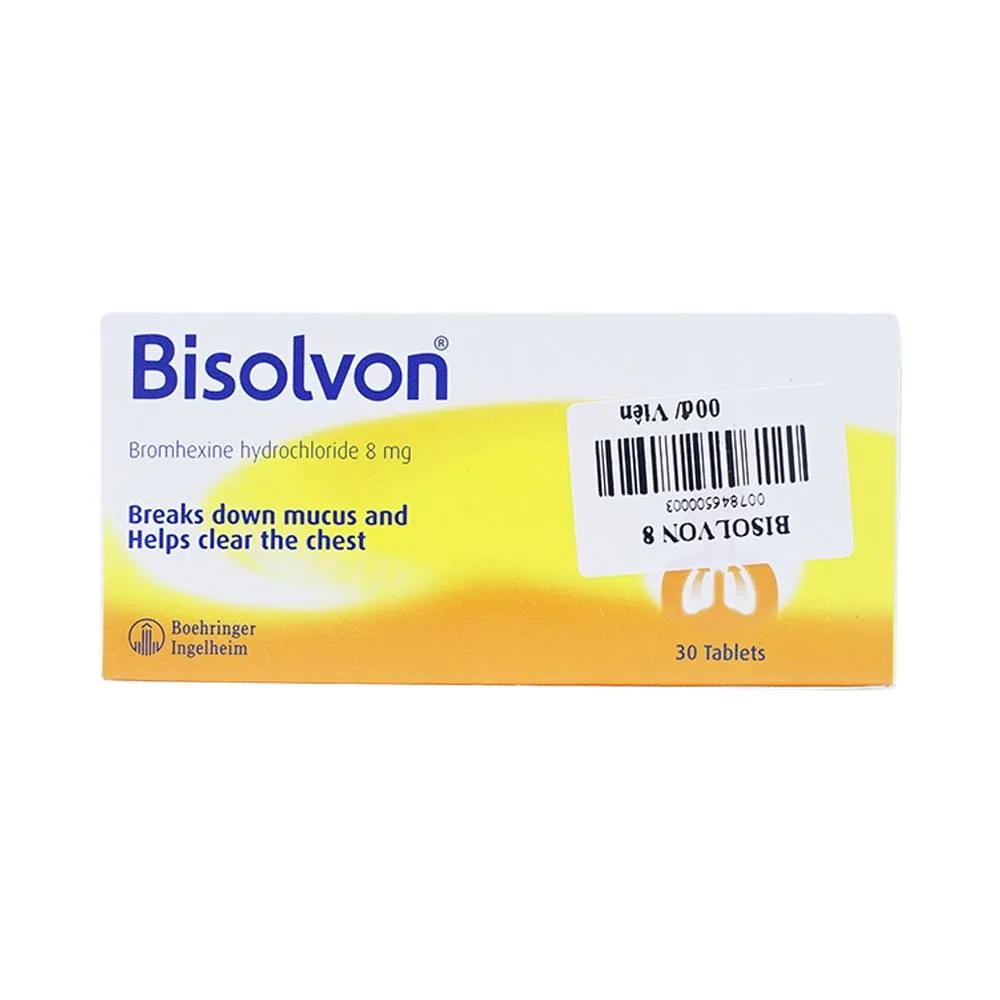 Hình ảnh Thuốc Bisolvon 8mg Boehringer làm loãng đờm, tiêu chất nhầy (3 vỉ x 10 viên)