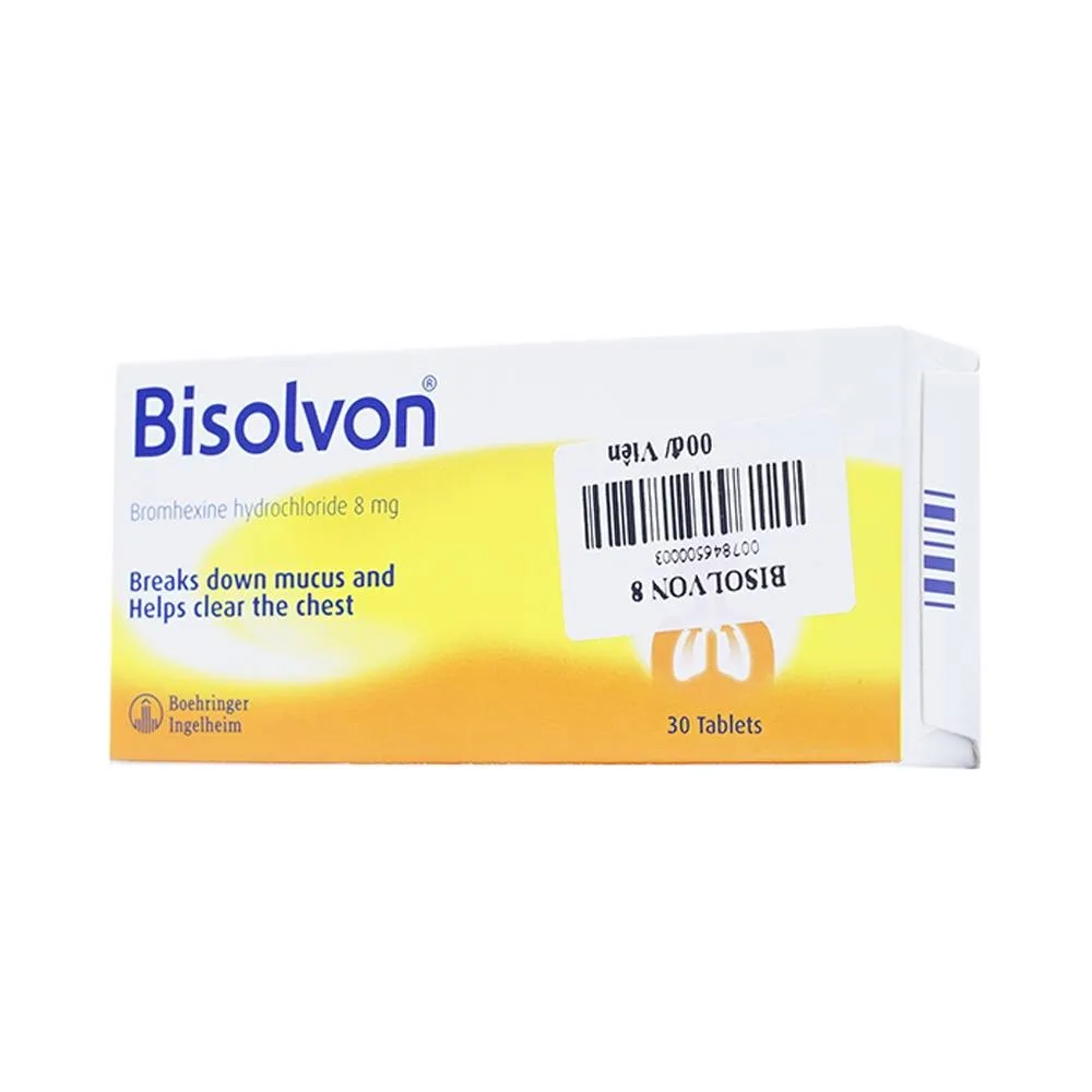 Hình ảnh Thuốc Bisolvon 8mg Boehringer làm loãng đờm, tiêu chất nhầy (3 vỉ x 10 viên)