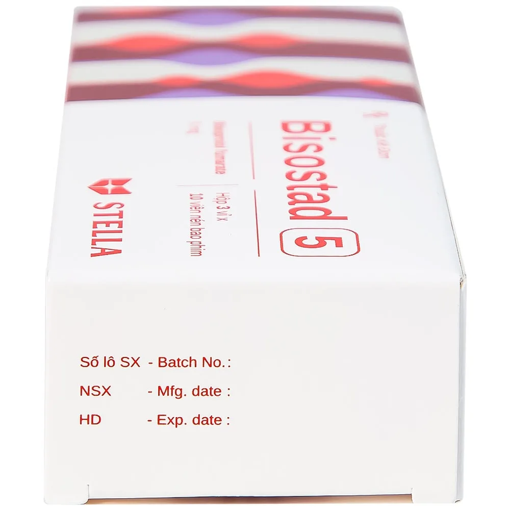 Hình ảnh Thuốc Bisostad 5 Stella điều trị tăng huyết áp và đau thắt ngực (3 vỉ x 10 viên)