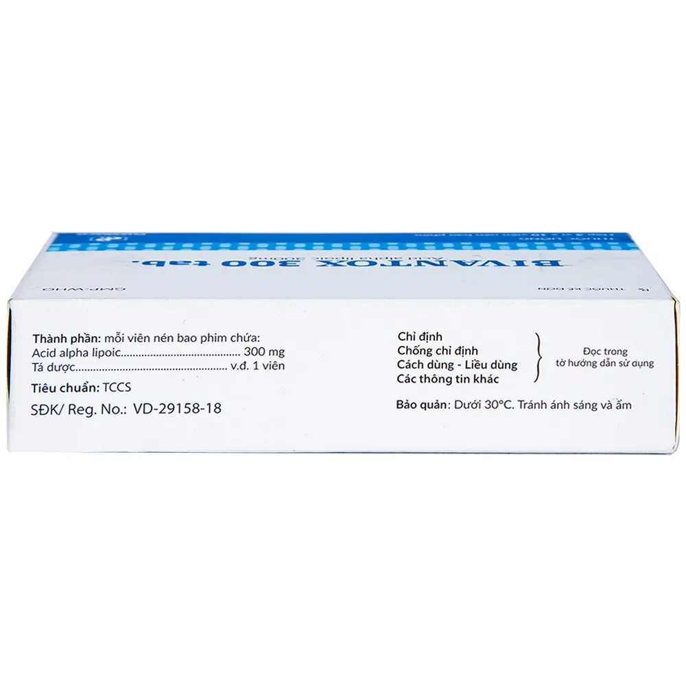 Hình ảnh Thuốc uống Bivantox 300 Pharbaco hỗ trợ điều trị rối loạn cảm giác ở những bệnh nhân đái tháo đường (3 vỉ x 10 viên)