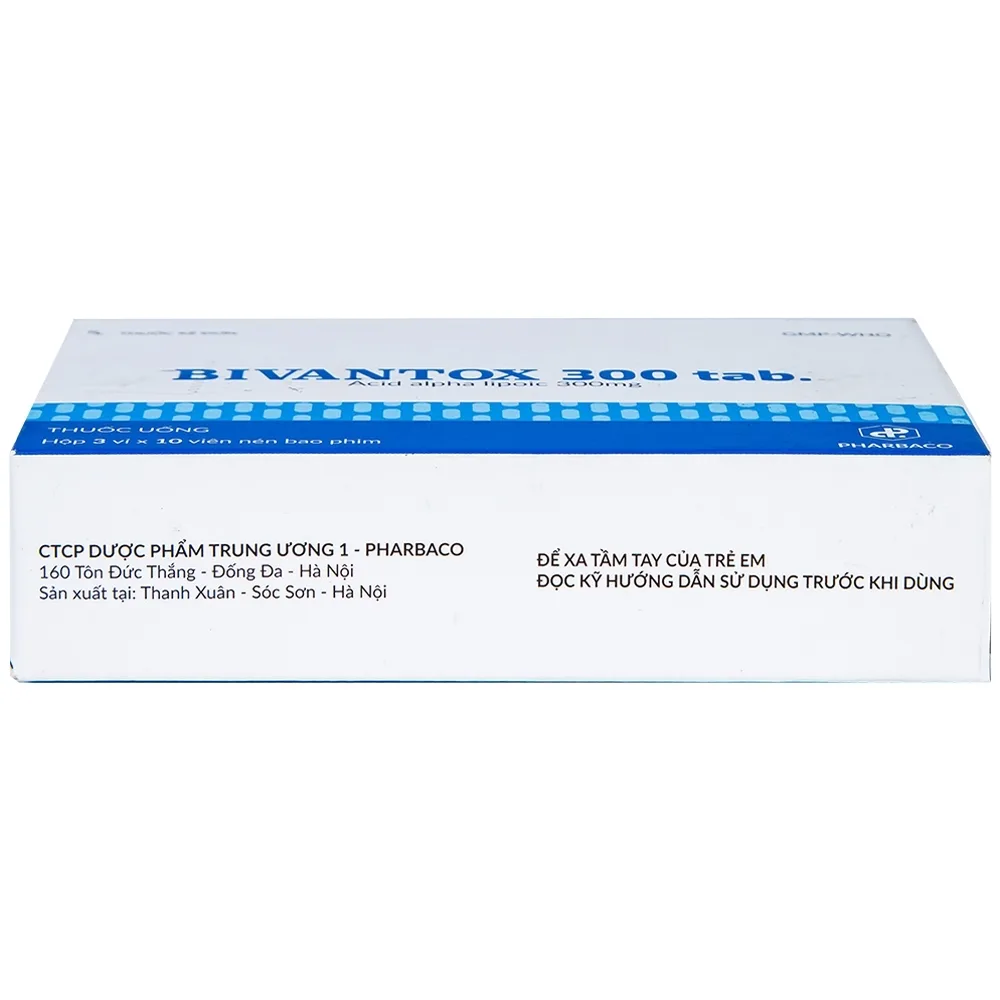 Hình ảnh Thuốc uống Bivantox 300 Pharbaco hỗ trợ điều trị rối loạn cảm giác ở những bệnh nhân đái tháo đường (3 vỉ x 10 viên)