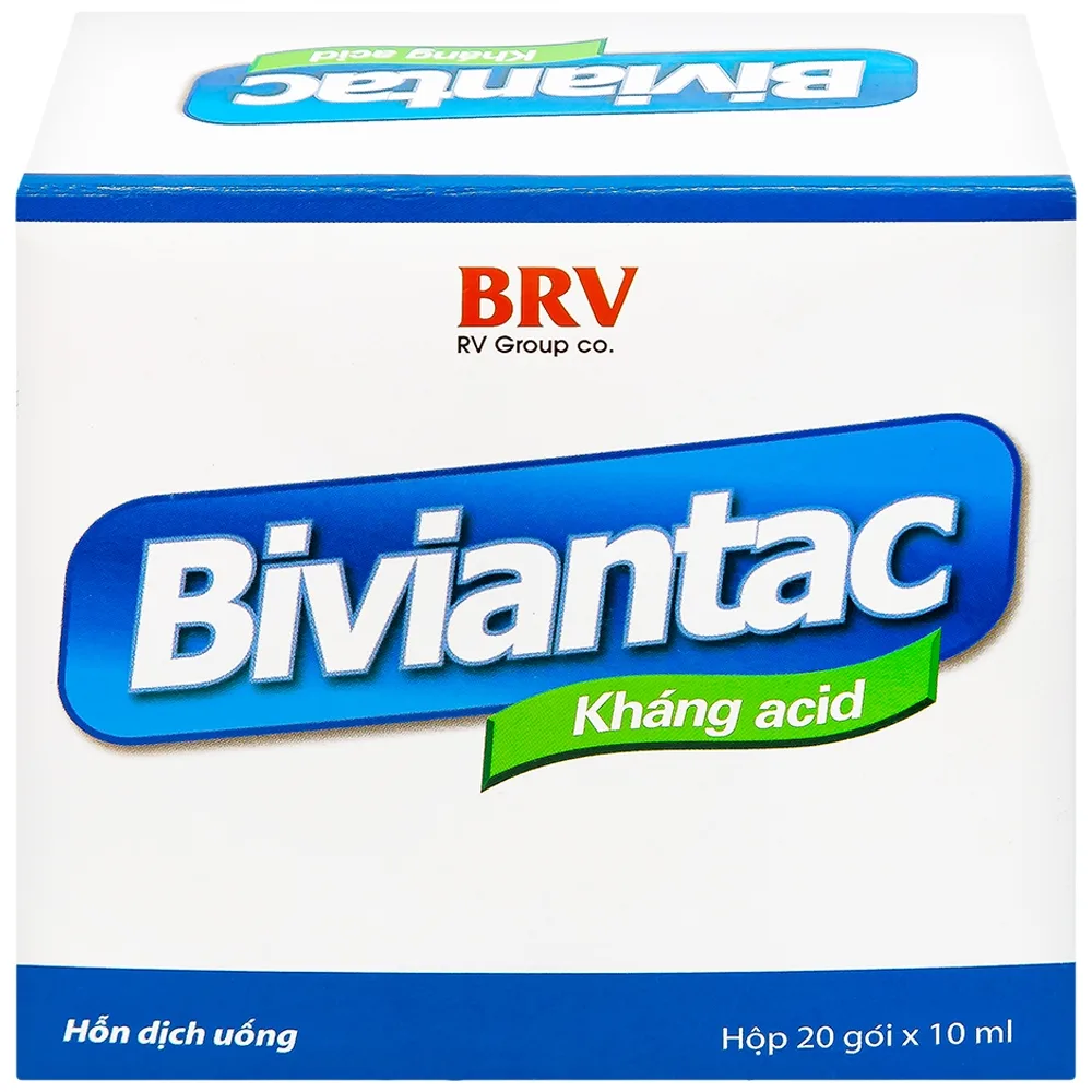 Hình ảnh Hỗn dịch uống Biviantac BRV điều trị triệu chứng ăn không tiêu, đầy hơi (20 gói x 10 ml)