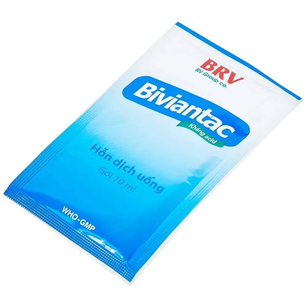 Hình ảnh Hỗn dịch uống Biviantac BRV điều trị triệu chứng ăn không tiêu, đầy hơi (20 gói x 10 ml)