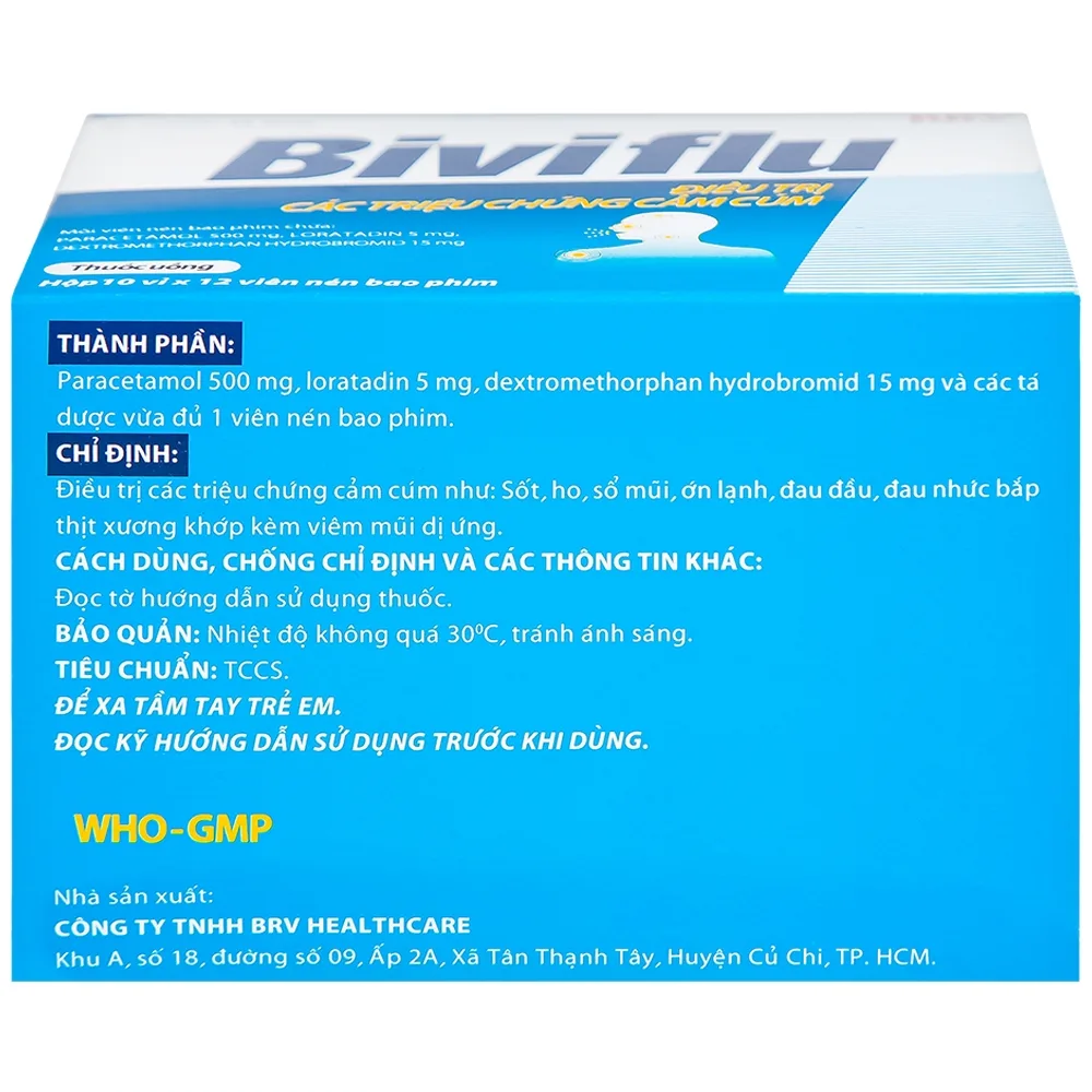 Hình ảnh Thuốc Biviflu BRV điều trị các triệu chứng cảm cúm (10 vỉ x 12 viên)