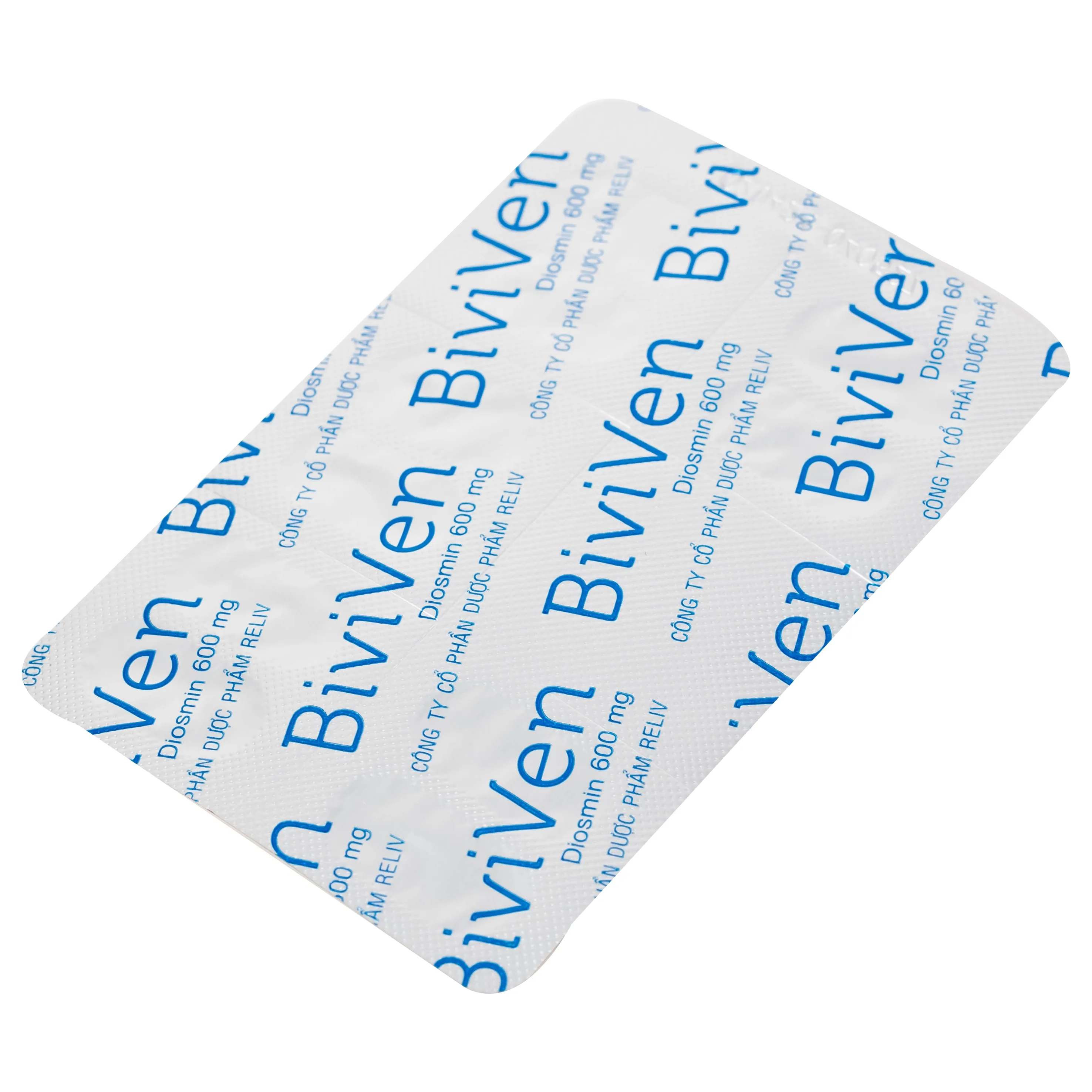 Hình ảnh Thuốc BiviVen 600mg Reliv hỗ trợ cải thiện triệu chứng suy tuần hoàn tĩnh mạch bạch huyết (3 vỉ x 10 viên)