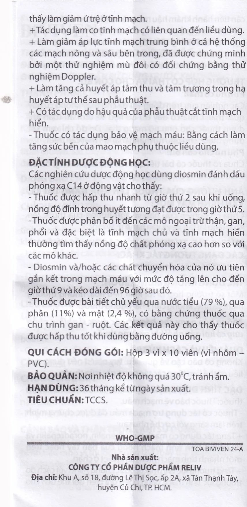 Hình ảnh Thuốc BiviVen 600mg Reliv hỗ trợ cải thiện triệu chứng suy tuần hoàn tĩnh mạch bạch huyết (3 vỉ x 10 viên)