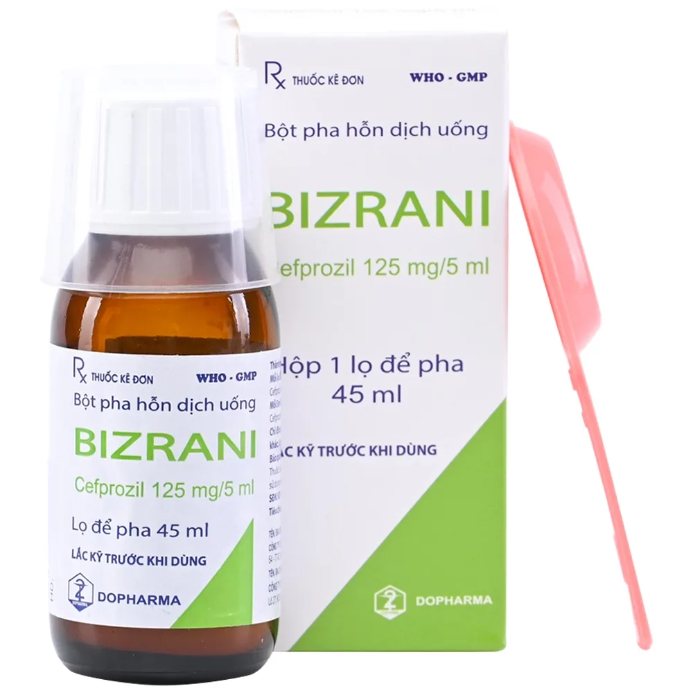 Hình ảnh Bột pha hỗn dịch uống Bizrani 125mg/5ml Dopharma điều trị nhiễm khuẩn đường hô hấp (45ml)