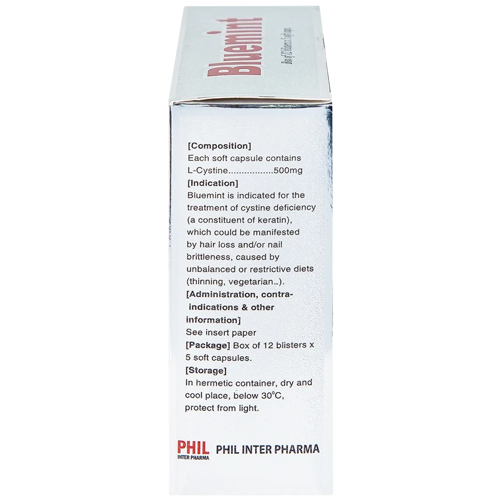 Hình ảnh Thuốc Bluemint Phil hỗ trợ điều trị viêm da, sạm da, tàn nhang (12 vỉ x 5 viên)