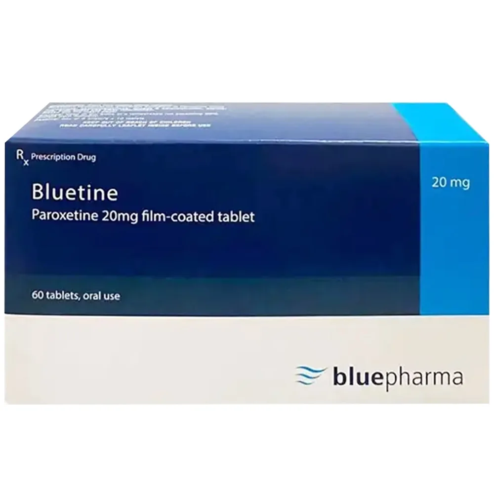 Hình ảnh Thuốc Bluetine 20mg Bluepharma điều trị giai đoạn trầm cảm nặng, rối loạn hoảng sợ, rối loạn stress sau chấn thương (6 vỉ x 10 viên)