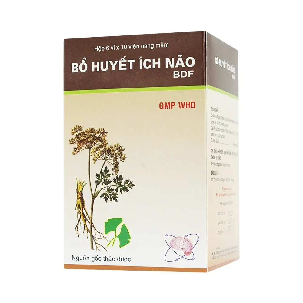 Hình ảnh Thuốc Bổ Huyết Ích Não Bidiphar điều trị giảm trị nhớ, kém tập trung, thiểu năng tuần hoàn não (6 vỉ x 10 viên)
