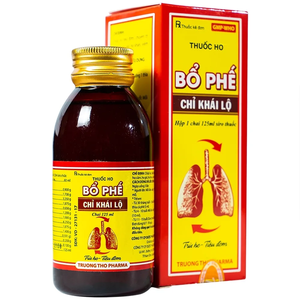 Hình ảnh Thuốc ho Bổ Phế Chỉ Khái Lộ chữa ho tiêu đờm, chuyên trị ho cảm, ho gió, ho khan (125ml)