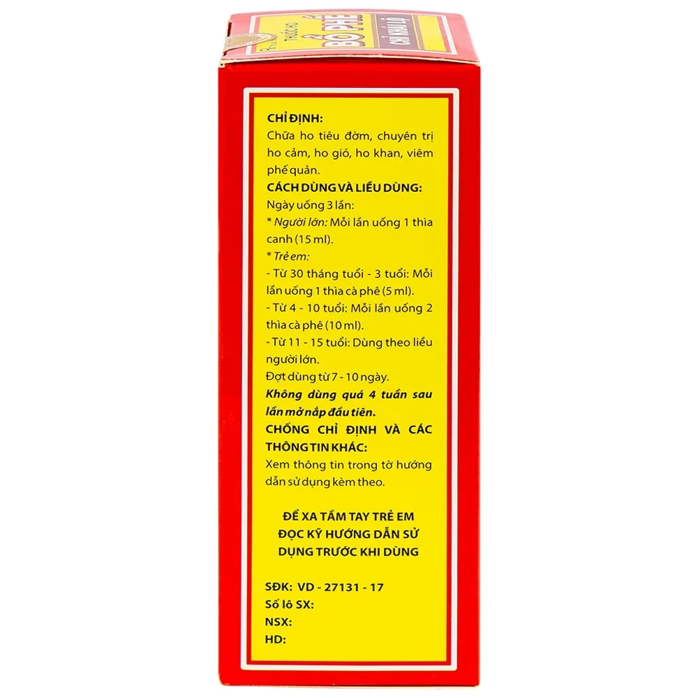 Hình ảnh Thuốc ho Bổ Phế Chỉ Khái Lộ chữa ho tiêu đờm, chuyên trị ho cảm, ho gió, ho khan (125ml)