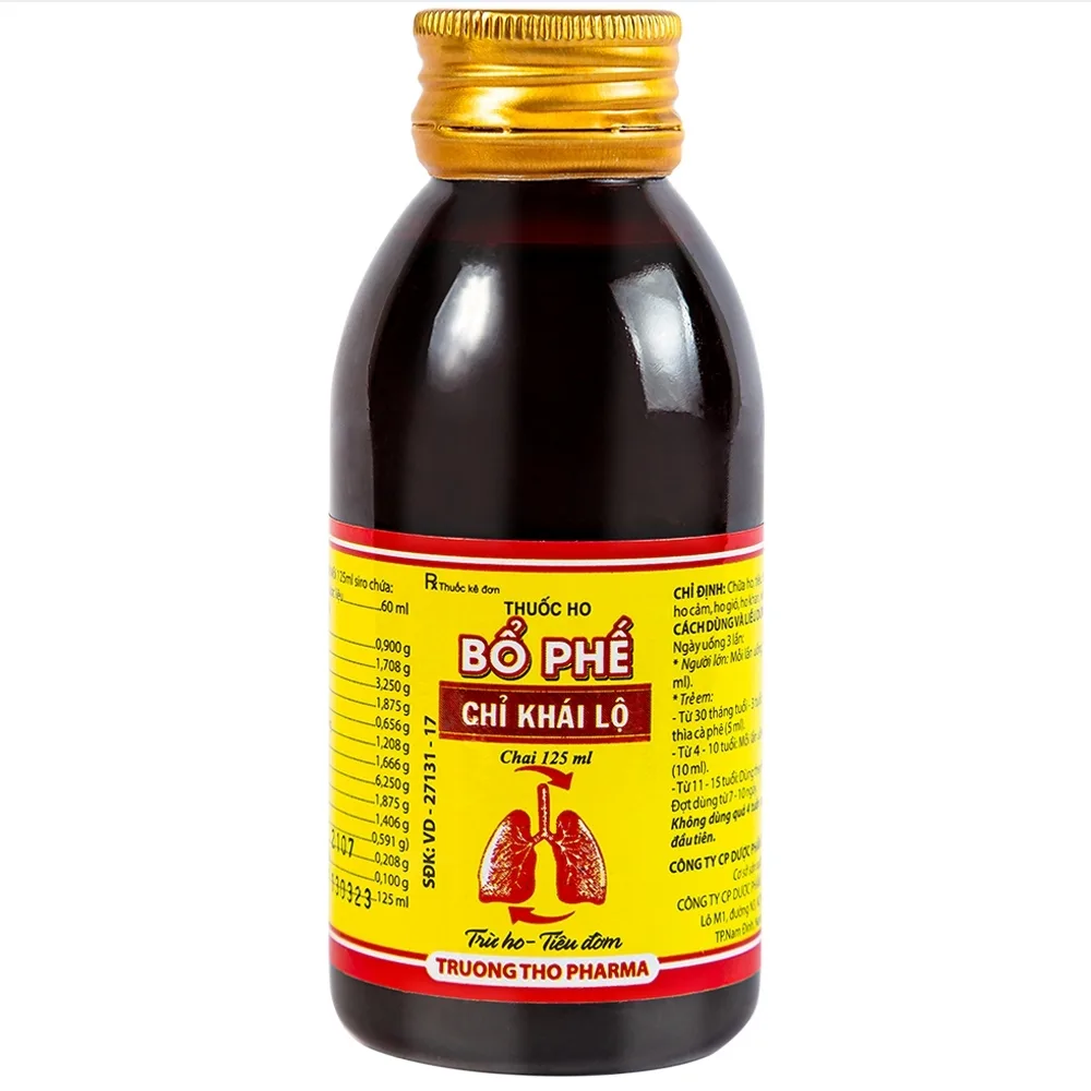 Hình ảnh Thuốc ho Bổ Phế Chỉ Khái Lộ chữa ho tiêu đờm, chuyên trị ho cảm, ho gió, ho khan (125ml)