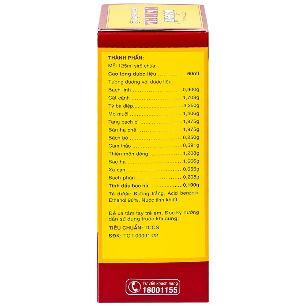 Hình ảnh Siro ho bổ phế Nam Hà Chỉ Khái Lộ điều trị ho cảm mạo, ho gió, ho khan (125ml)