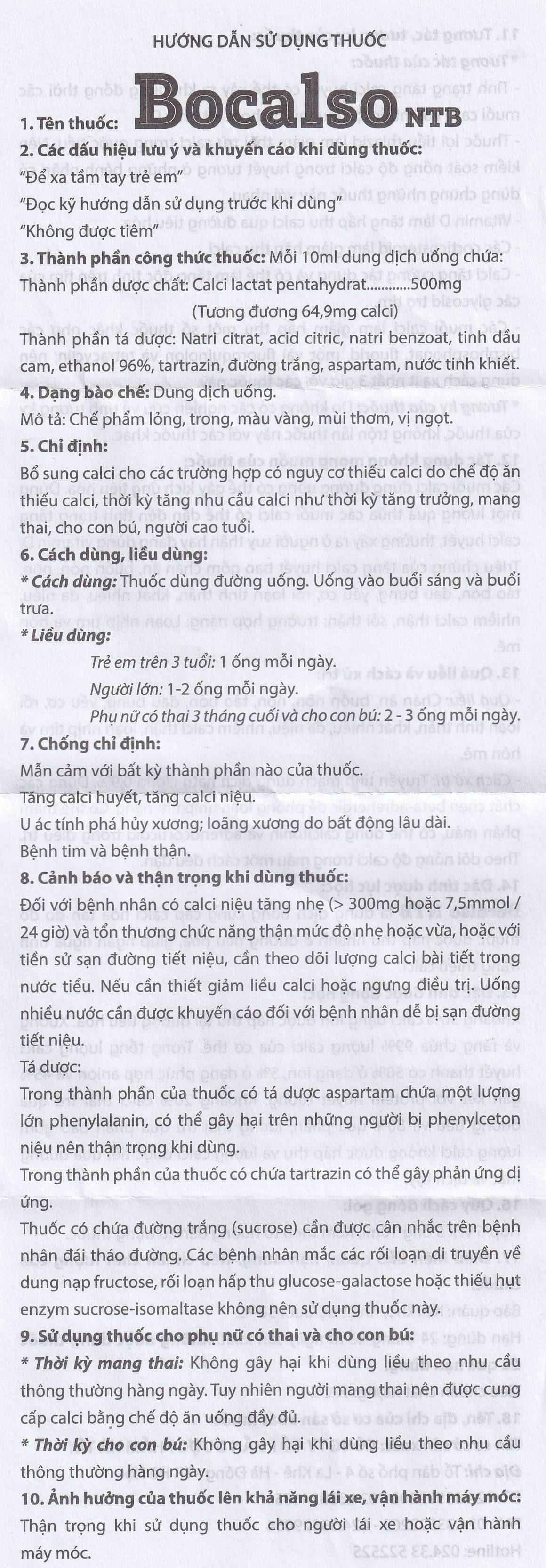 Hình ảnh Thuốc Bocalso NTB Pharma bổ sung canxi cho các trường hợp có nguy cơ thiếu canxi (6 vỉ x 5 ống)