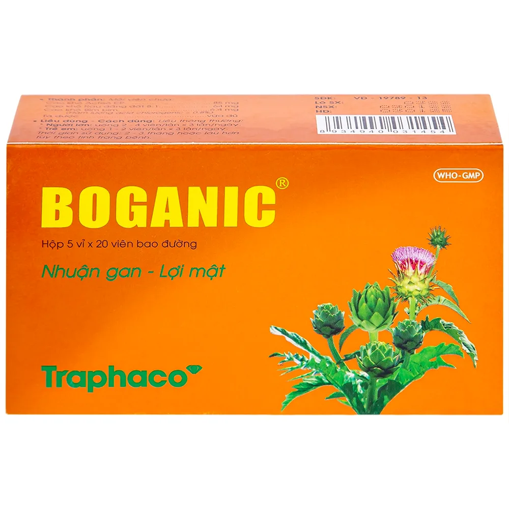 Hình ảnh Thuốc Boganic Traphaco bổ gan, hỗ trợ điều trị suy giảm chức năng gan (5 vỉ x 20 viên)