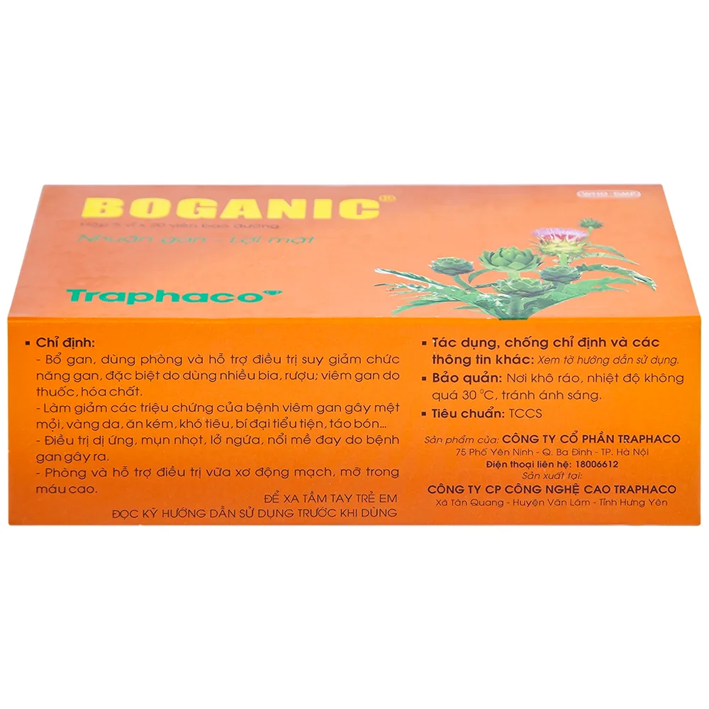 Hình ảnh Thuốc Boganic Traphaco bổ gan, hỗ trợ điều trị suy giảm chức năng gan (5 vỉ x 20 viên)