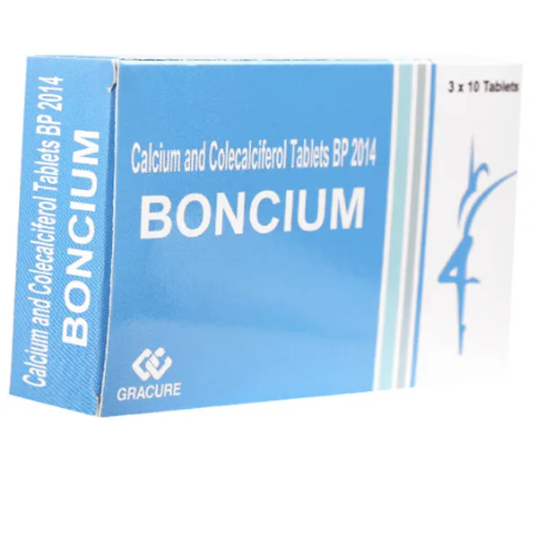 Hình ảnh Thuốc Boncium Gracure phòng và điều trị thiếu Canxi và Vitamin D3 (3 vỉ x 10 viên)